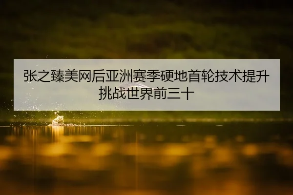 张之臻美网后亚洲赛季硬地首轮技术提升挑战世界前三十